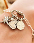 Silver Carabiner Paperclip Charm Bracelet