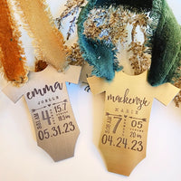 Gold Baby Statistics Ornament - Going Golden