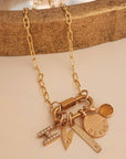 Gold Carabiner Paperclip Charm Necklace