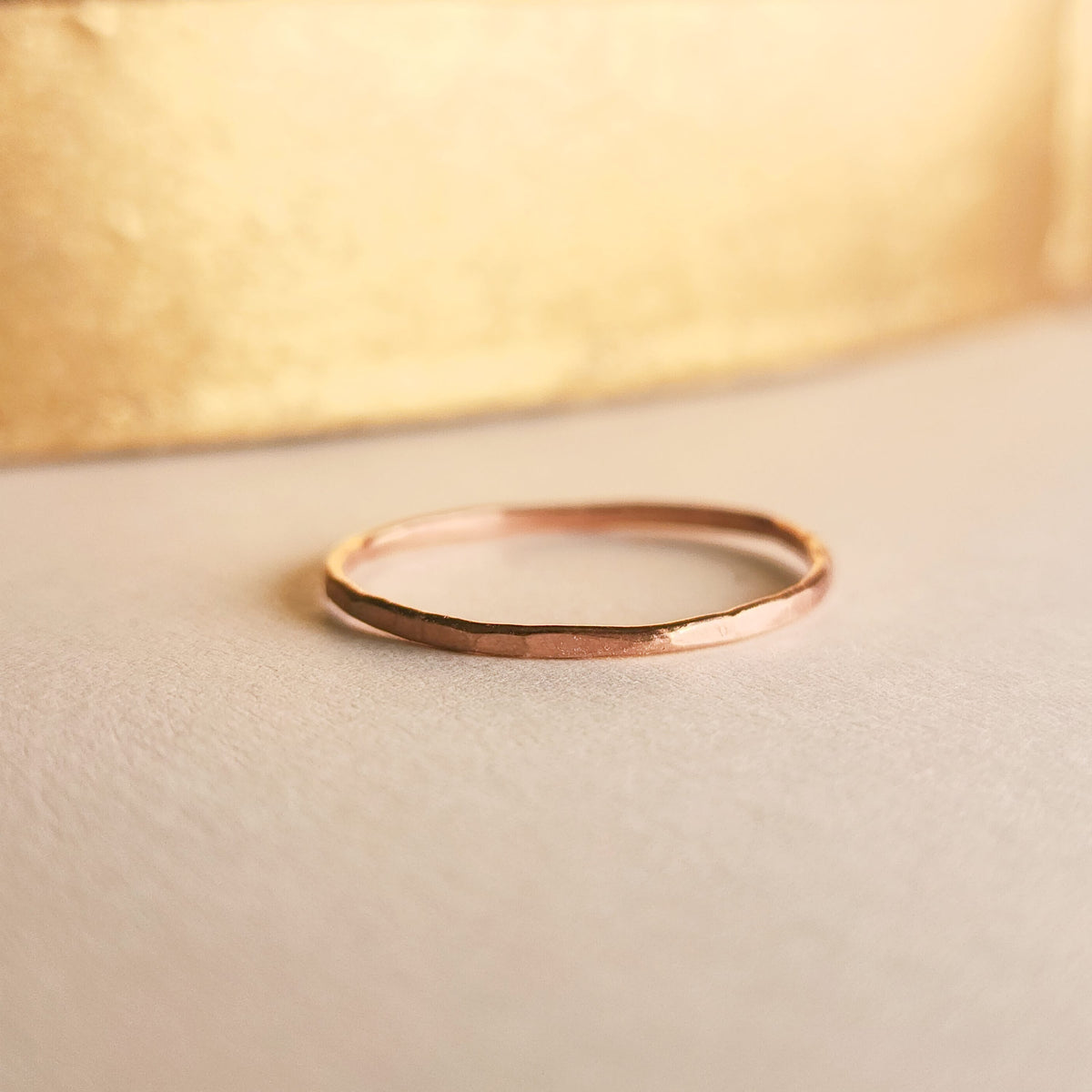 Skinny Hammered Stackable Rings - Going Golden