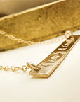 Gold Bar Stamped Name Necklace
