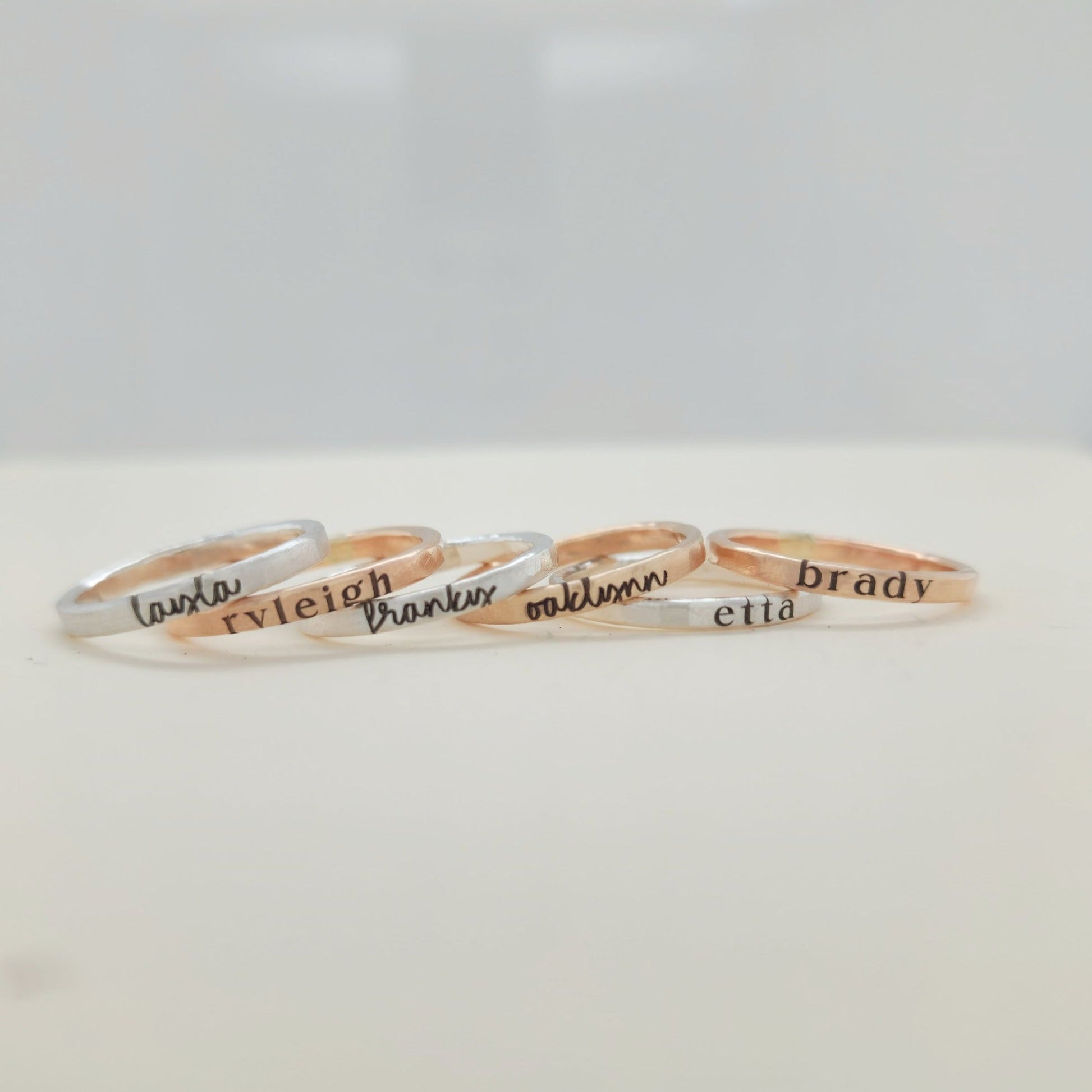 Modern Personalized Stacking Ring - Going Golden