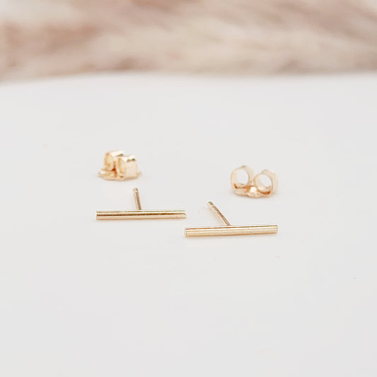 Gold filled bar earrings
