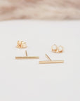 Gold filled bar earrings - Going Golden