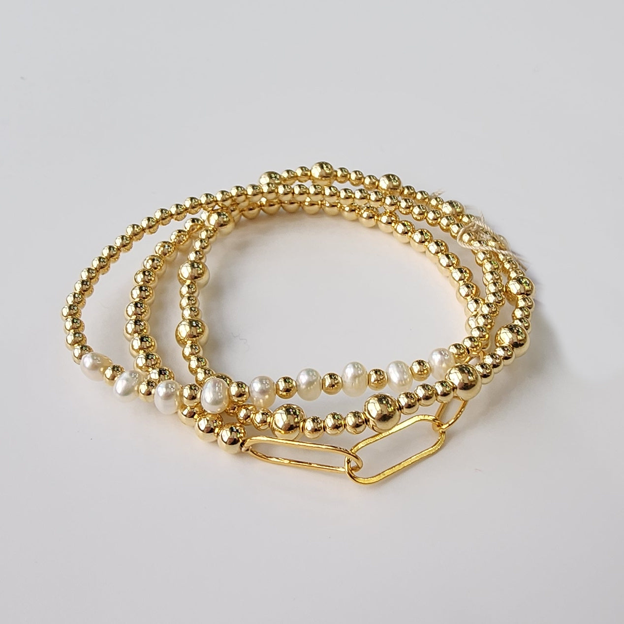 Stretch Bead Bracelets - Going Golden