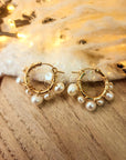 Holiday Pearl Hoops