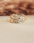 Connected Personalized Silver Ring Set