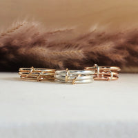Smooth Band Connected Stacking Ring Set - Going Golden