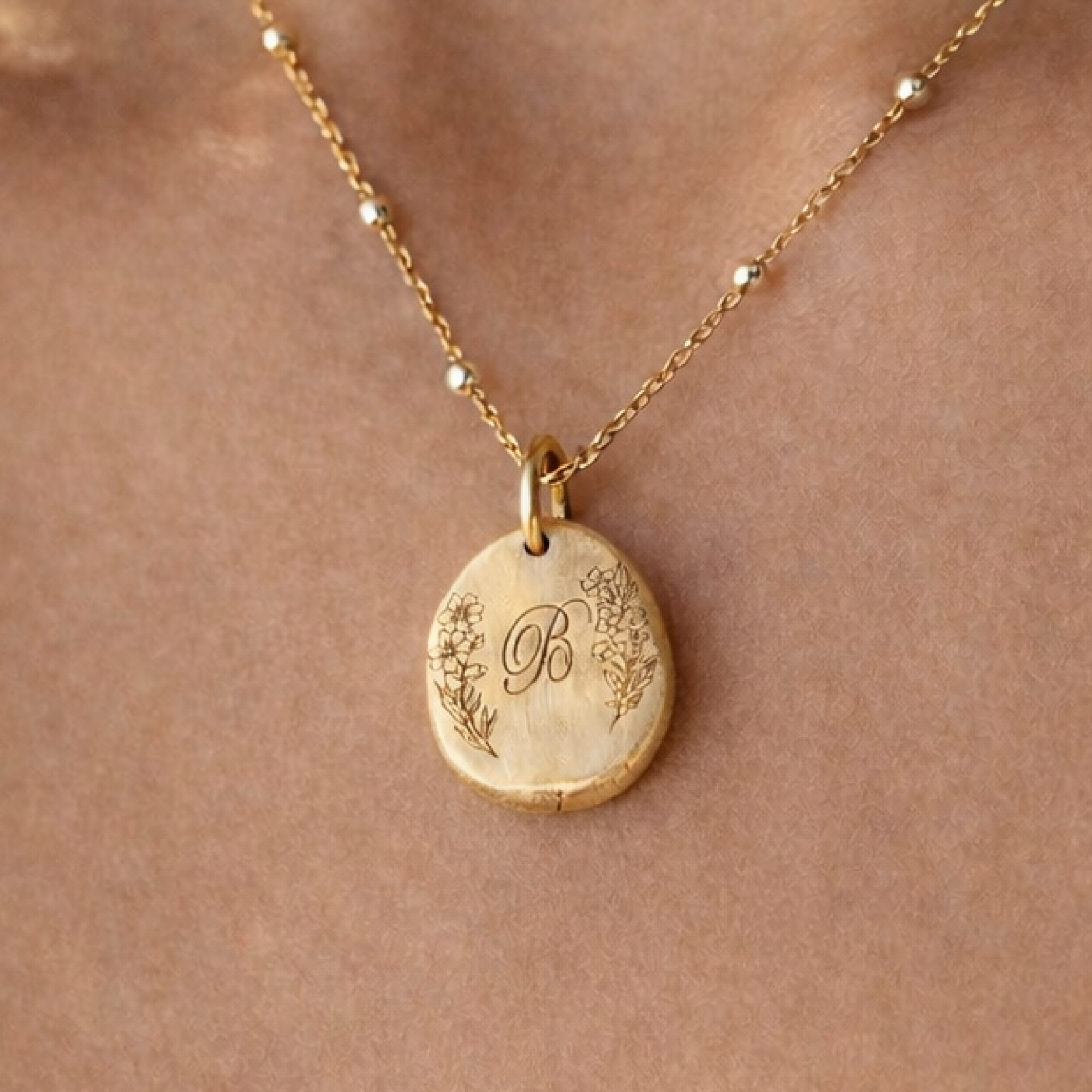 PMC Birth Flower Nugget Necklace - Going Golden