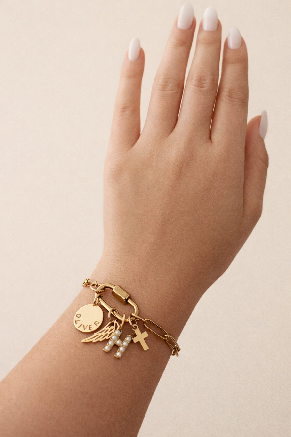 Gold Carabiner Paperclip Charm Bracelet - Going Golden