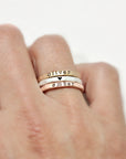 Typewriter Stacking Name Ring