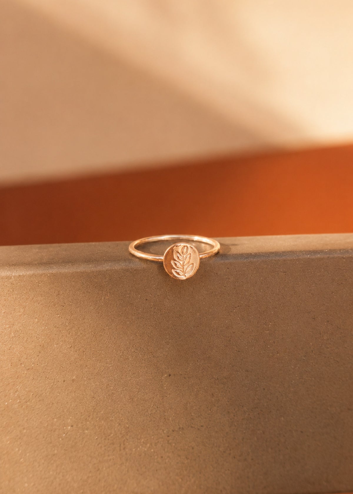 Hand-Stamped Nature Disc Ring