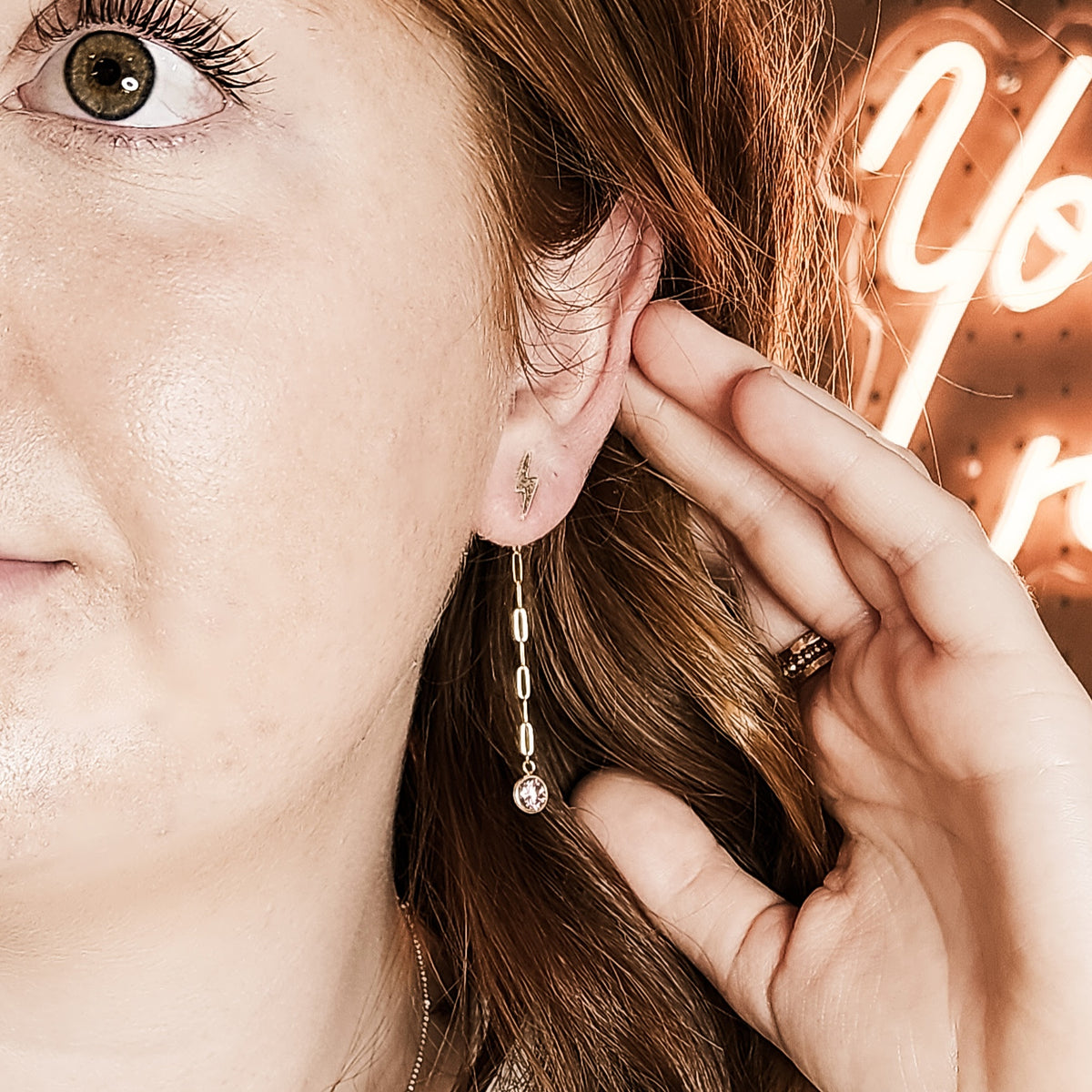 Lightning Earrings - Going Golden