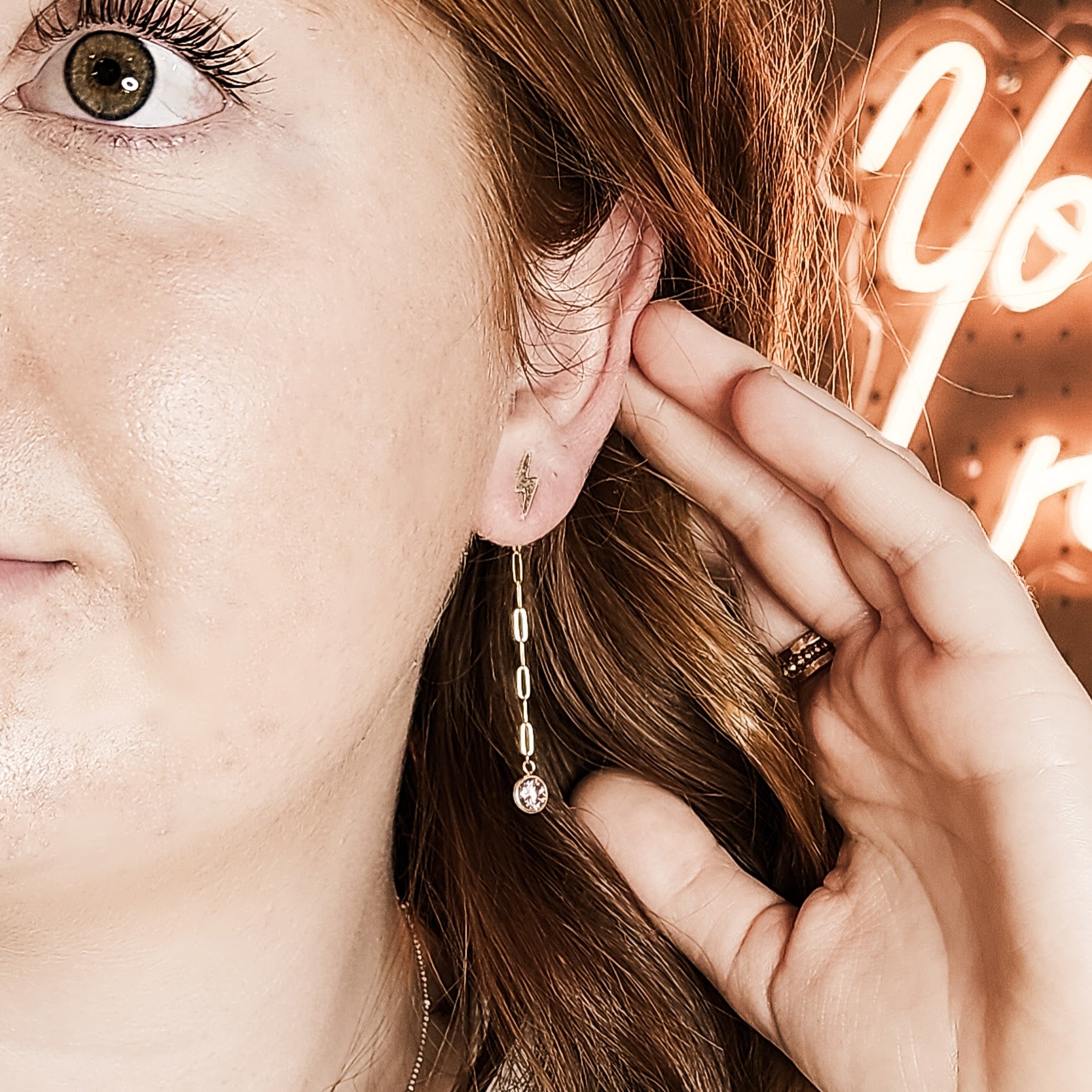 Lightning Earrings - Going Golden