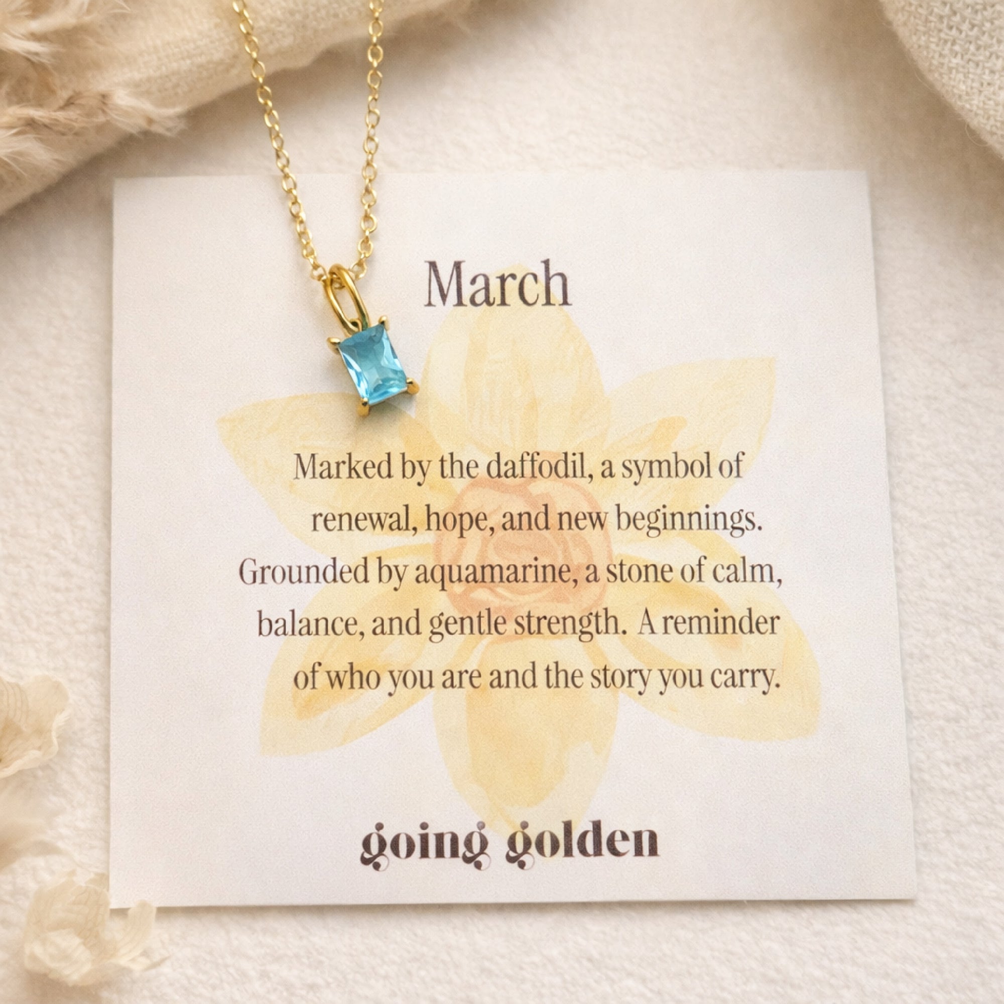 Birthstone Necklace with Card - Going Golden
