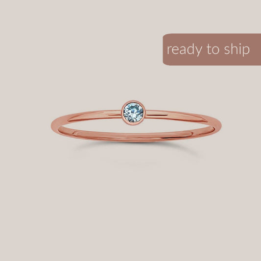 March Birthstone Ring Last Chance - Going Golden