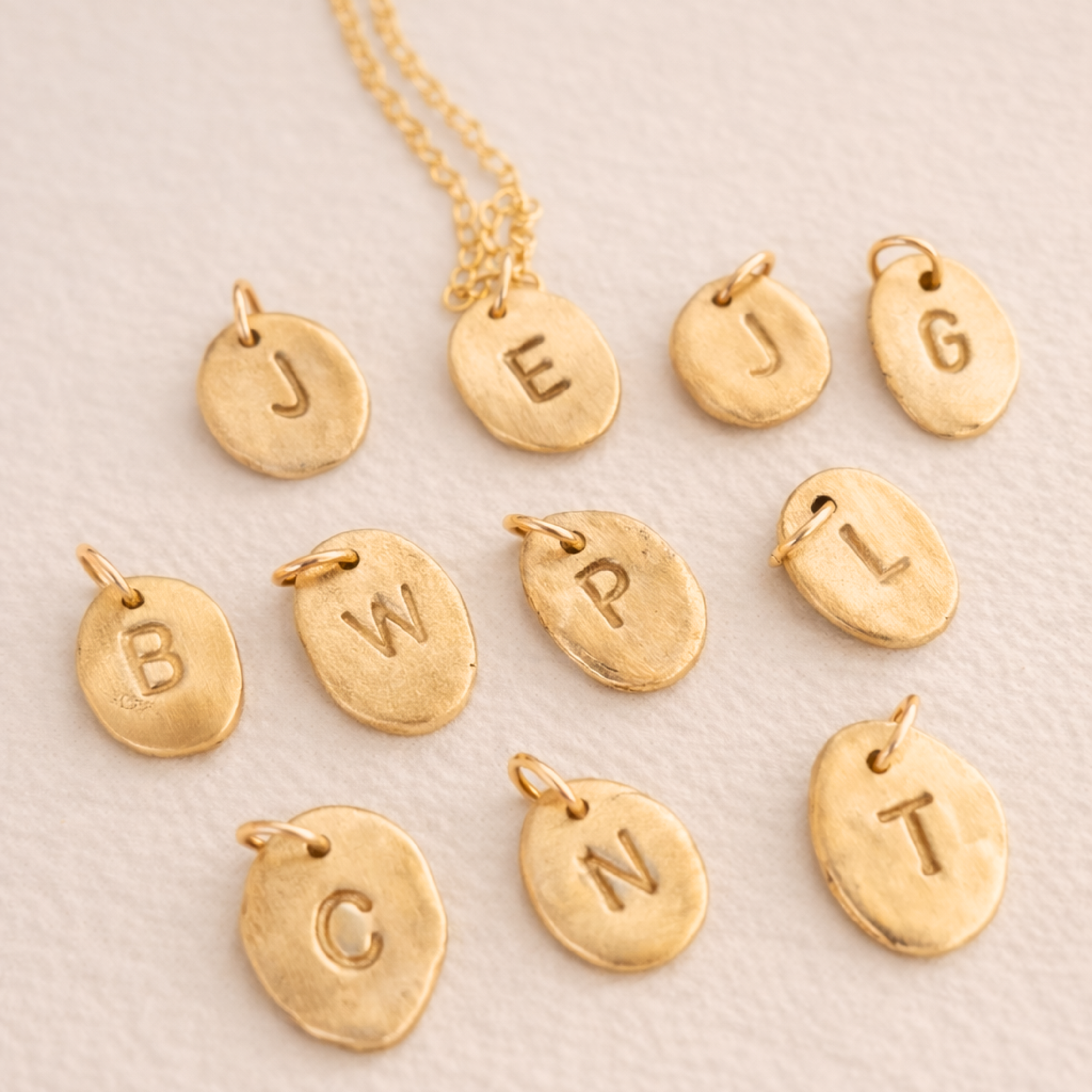 Mini Initial Nugget Necklace - Going Golden