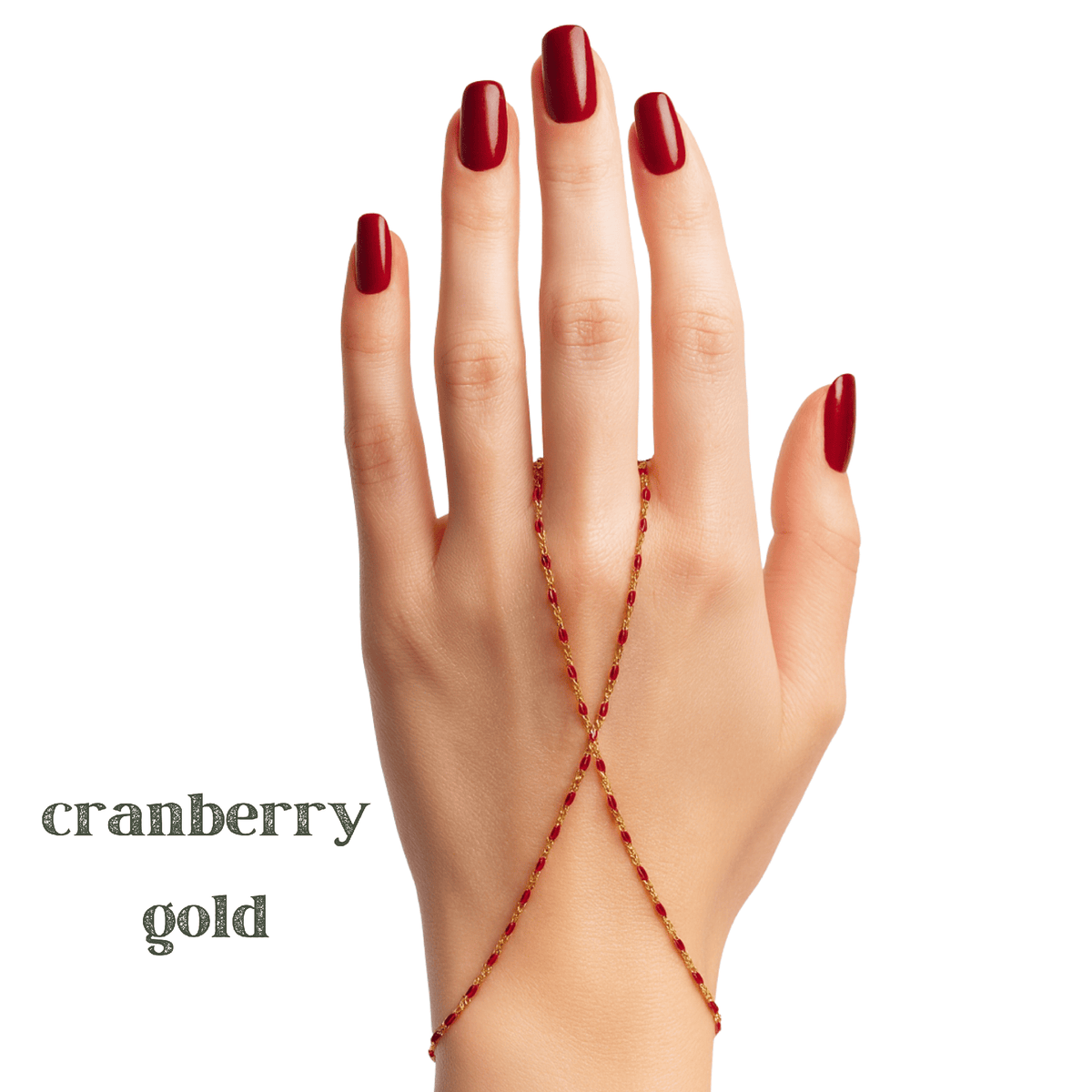 minimalist gold-filled hand chain bracelet