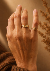 Hand-Stamped Nature Disc Ring