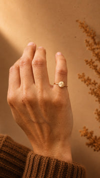 Hand-Stamped Nature Disc Ring