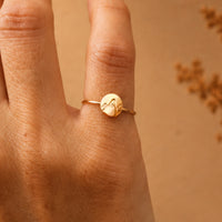 Hand-Stamped Nature Disc Ring