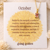 Birthstone Necklace with Card - Going Golden