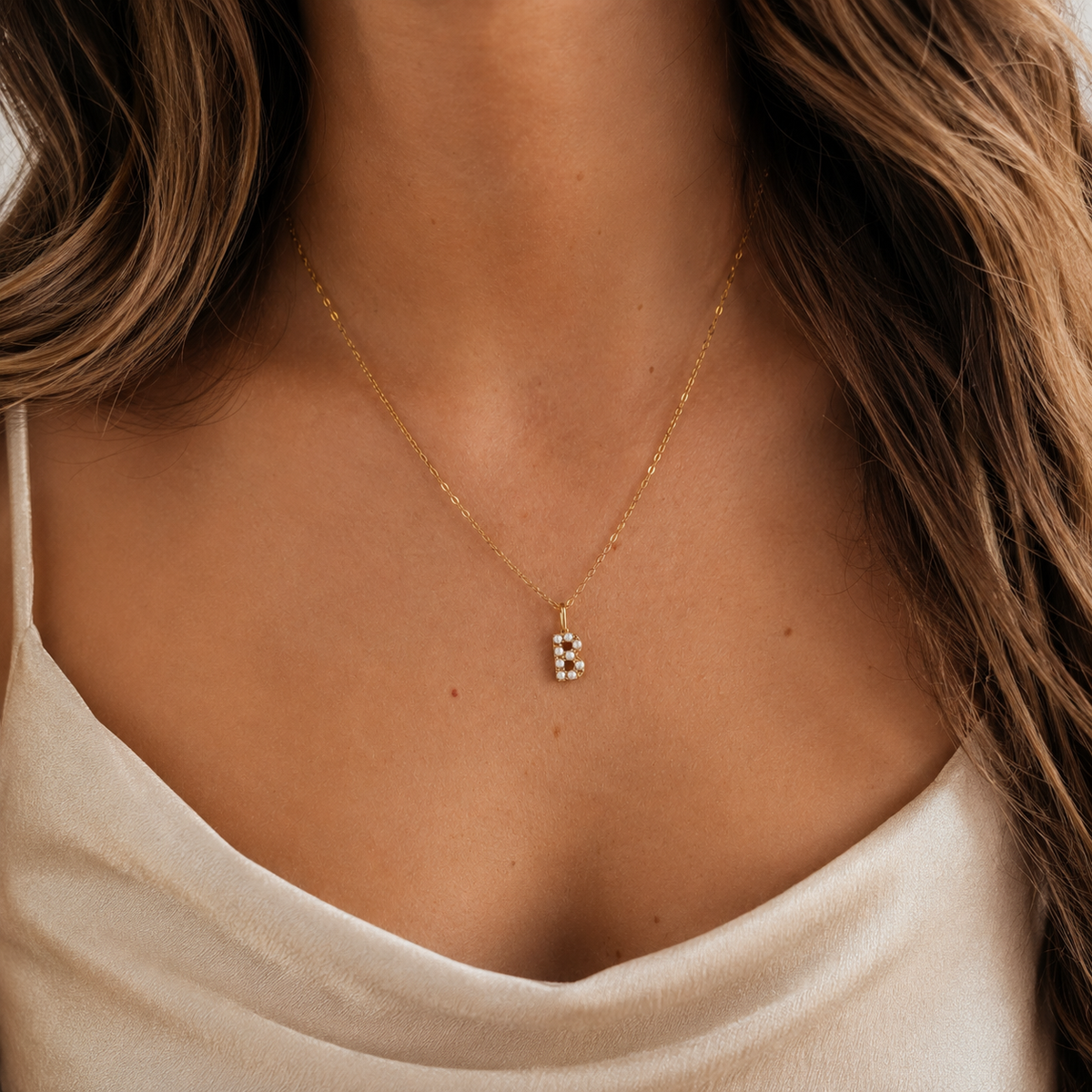 Pearl Initial Necklace