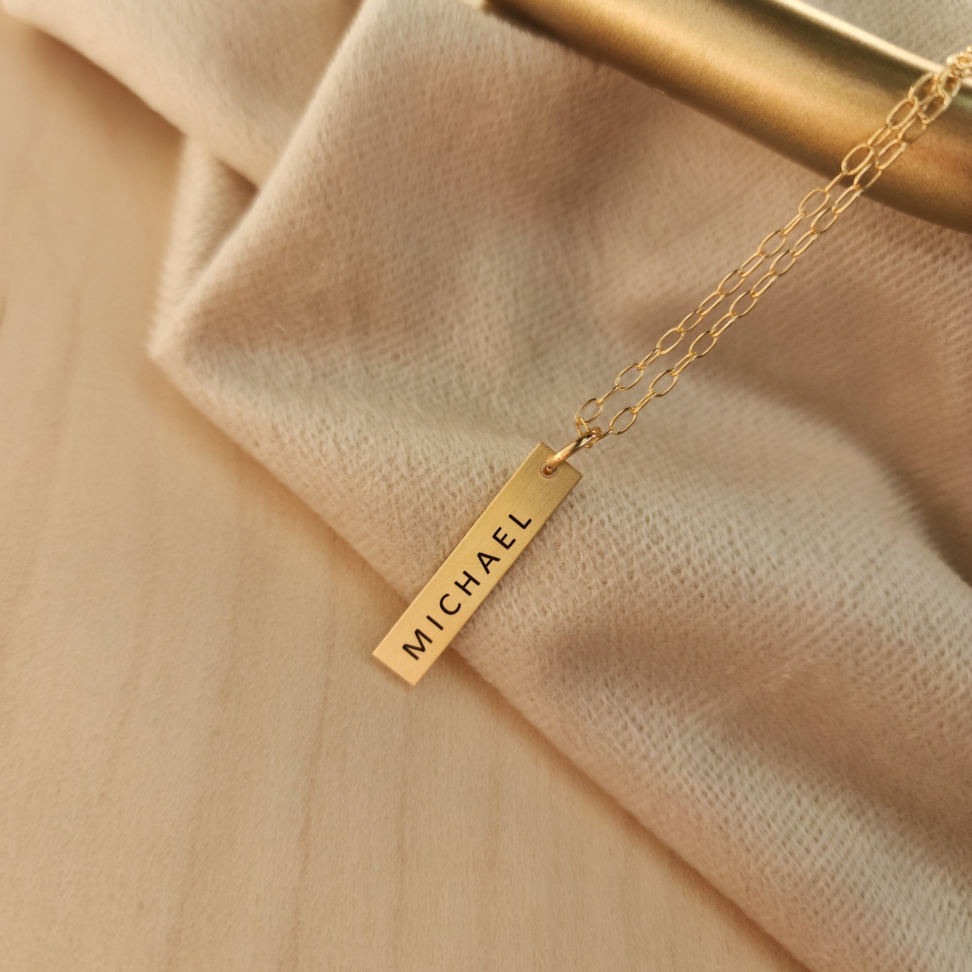 handmade gold-filled name necklace