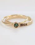 Stacking Ring Set with Year and Birthstone - The Riley