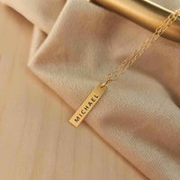 14k gold-filled vertical bar name necklace personalized