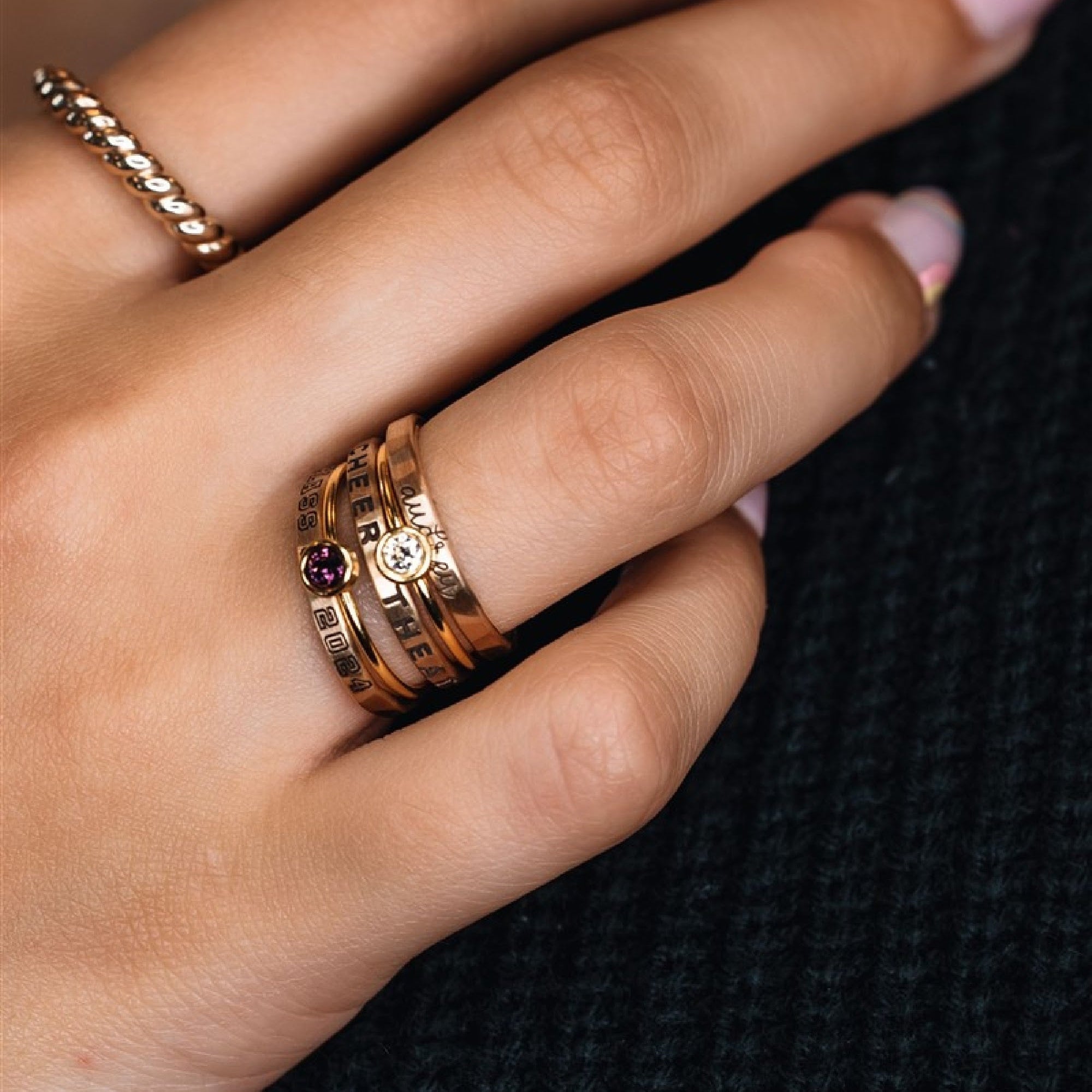 Class Ring Set in yellow gold filled - Going Golden