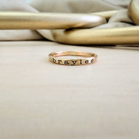 Typewriter Stacking Name Ring - Going Golden