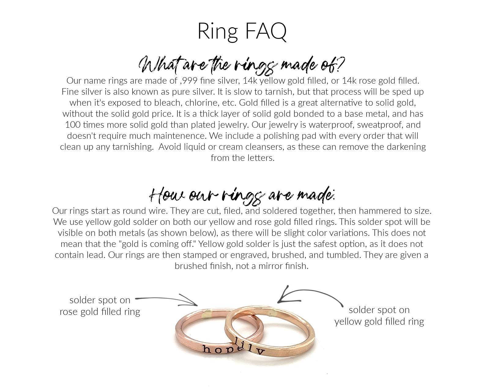 Rose Gold Filled Thick Personalized Stacking Ring