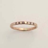 Typewriter Stacking Name Ring - Going Golden