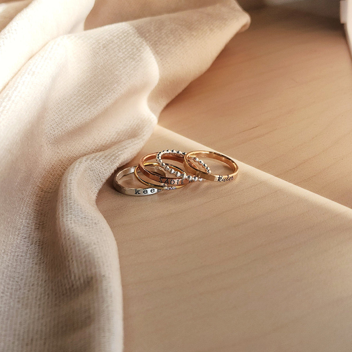 women's stacking rings, handmade personalized Mother's Day Gift