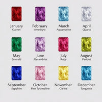 Rectangle Birthstone Necklace - Going Golden