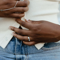 Smooth Silver Band Ring - Going Golden