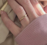 Thin Cursive Stacking Name Ring