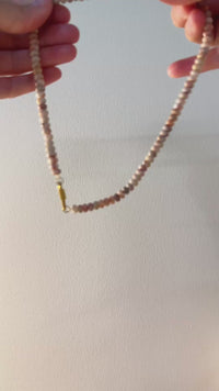 Stone Beaded Carabiner Charm Necklace
