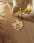 Birth Flower Necklace with Name