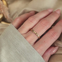 Bold Upper Stacking Name Ring
