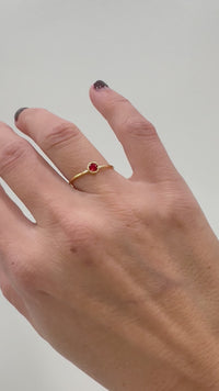 Large Birthstone Stacking Ring