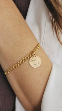 Gold Handwriting Charm Bracelet