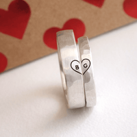 Couple's ringset with heart and initials BG