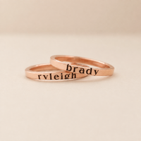Serif Font Personalized Stacking Ring