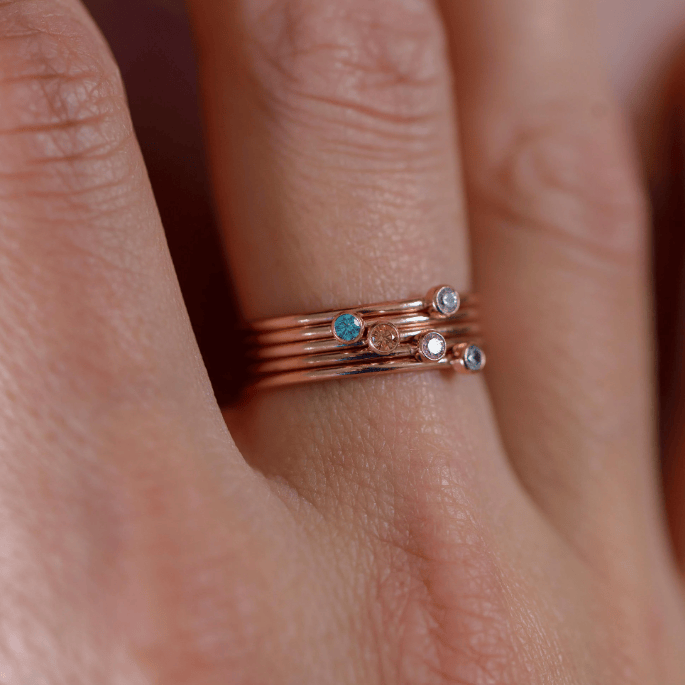 January Birthstone Stacking Ring - Going Golden