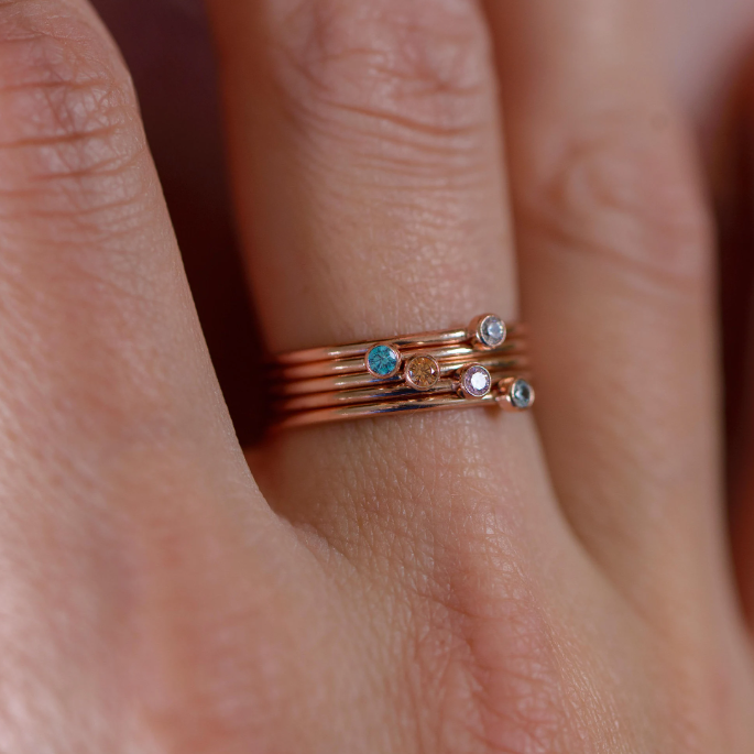 January Birthstone Stacking Ring