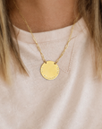 Stamped Name Round Necklace - Going Golden