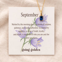Birthstone Necklace with Card - Going Golden