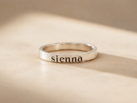 Serif Font Personalized Stacking Ring